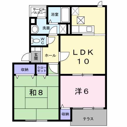 ＣＲＥＳＴＡＬＬ　ＫＢ 102｜愛媛県松山市鷹子町(賃貸アパート2LDK・1階・56.34㎡)の写真 その2