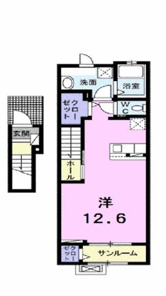 アンジュー北吉井　Ａ 202｜愛媛県東温市樋口(賃貸アパート1R・2階・40.94㎡)の写真 その2