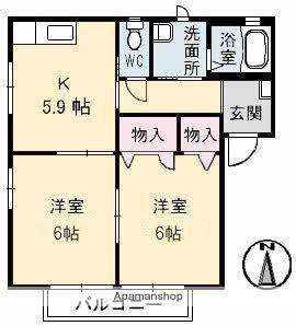 愛媛県松山市平井町（賃貸アパート2K・2階・43.73㎡） その2