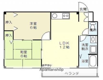 ベルクカネキ ｜愛媛県東温市横河原(賃貸アパート2LDK・2階・48.87㎡)の写真 その2