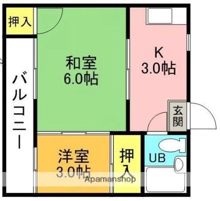 第2松岡ハイツ 303｜愛媛県松山市小栗４丁目(賃貸マンション2K・3階・27.77㎡)の写真 その2