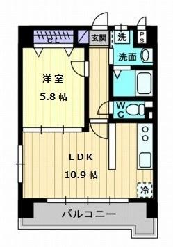 パルテールＡＩＳＨＩＮ  ｜ 愛媛県松山市福音寺町（賃貸マンション1LDK・3階・40.00㎡） その2