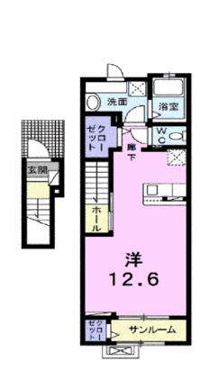 サンローレル 203｜愛媛県東温市見奈良(賃貸アパート1R・2階・40.94㎡)の写真 その2