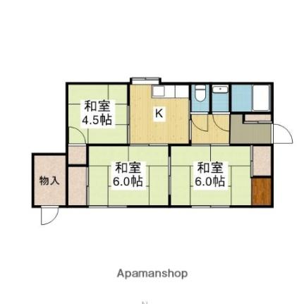 松末1丁目9－3貸家 ｜愛媛県松山市松末１丁目(賃貸一戸建3K・1階・54.15㎡)の写真 その2