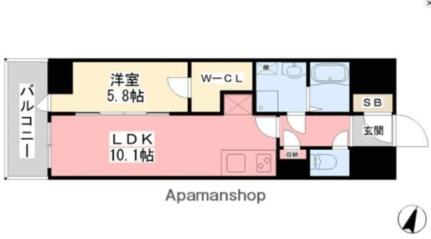 愛媛県松山市築山町(賃貸マンション1LDK・11階・42.91㎡)の写真 その2