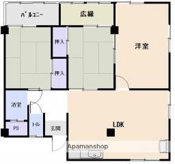 愛媛県松山市平和通６丁目(賃貸マンション3DK・3階・59.09㎡)の写真 その2