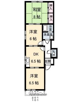 愛媛県松山市久万ノ台(賃貸アパート3DK・1階・57.69㎡)の写真 その2