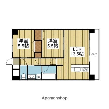 愛媛県松山市小坂３丁目（賃貸マンション2LDK・2階・60.41㎡） その2