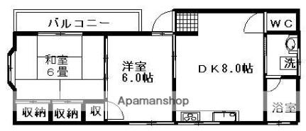 愛媛県東温市樋口(賃貸アパート2DK・2階・43.00㎡)の写真 その2