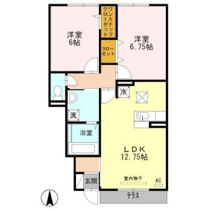 リヴェール長戸　Ａ棟 ｜愛媛県松山市東長戸２丁目(賃貸アパート2LDK・1階・59.47㎡)の写真 その2