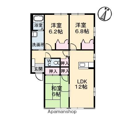 リヴェール石手　Ａ棟 ｜愛媛県松山市石手３丁目(賃貸アパート3LDK・1階・71.00㎡)の写真 その2