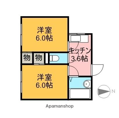 アーバンハイツ萩生 105｜愛媛県新居浜市萩生(賃貸アパート2K・1階・31.40㎡)の写真 その2