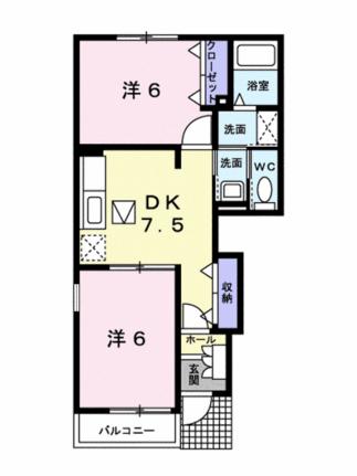 エアリーヴィラＮ 101｜愛媛県松山市水泥町(賃貸アパート2DK・1階・44.82㎡)の写真 その2