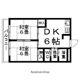 松山南ハイツ 303｜愛媛県松山市西石井６丁目(賃貸マンション2DK・3階・44.82㎡)の写真 その2