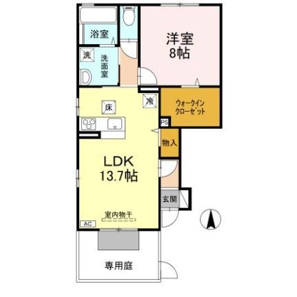 スピリトーゾ　Ｂ棟 B101 ｜ 愛媛県松山市久万ノ台（賃貸アパート1LDK・1階・55.45㎡） その2