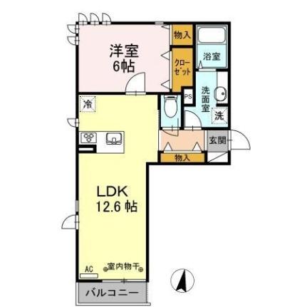 グランドール天神II 203 ｜ 高知県高知市天神町（賃貸アパート1LDK・2階・45.44㎡） その2