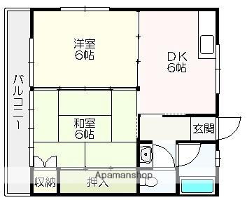 山岡マンション 302 ｜ 高知県高知市高須２丁目（賃貸アパート2DK・3階・43.00㎡） その2