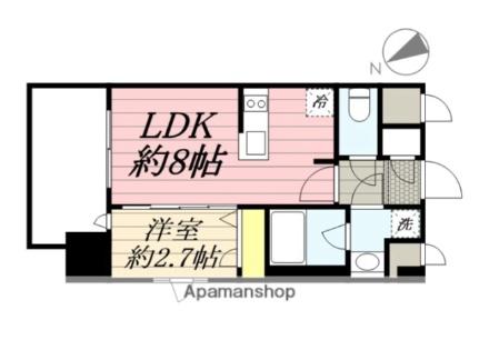 ブランシエスタ千早ＲＪＲ 412｜福岡県福岡市東区千早５丁目(賃貸マンション1LDK・4階・27.28㎡)の写真 その2