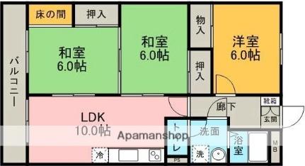 梢風園ウィンズビル 306｜福岡県福岡市東区土井１丁目(賃貸マンション3LDK・3階・67.00㎡)の写真 その2