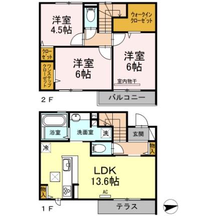 Ｄーｒｏｏｍルーチェ原町 103 ｜ 福岡県糟屋郡粕屋町原町４丁目（賃貸アパート3LDK・1階・79.10㎡） その2