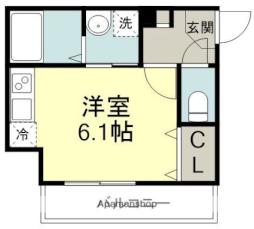 タルトタタン和白 3階1Kの間取り