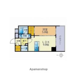 ファーメリー那珂 9階1LDKの間取り