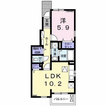 グラース　明 101｜福岡県八女郡広川町大字久泉(賃貸アパート1LDK・1階・43.10㎡)の写真 その2