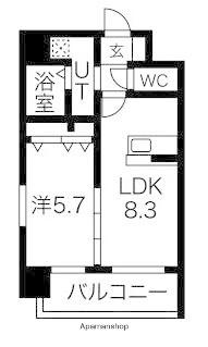 クロス天神南 401｜福岡県福岡市中央区高砂１丁目(賃貸マンション1LDK・4階・34.80㎡)の写真 その2