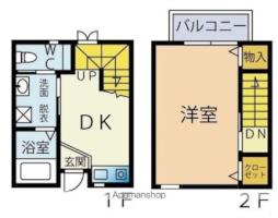 セーブル六本松南 1階1DKの間取り