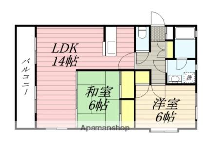 サンコートＤＯＩ 203 ｜ 福岡県福岡市東区土井４丁目（賃貸マンション2LDK・2階・64.35㎡） その2