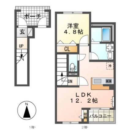 グラン・ボヌールI 201 ｜ 福岡県糟屋郡粕屋町大字上大隈（賃貸アパート1LDK・2階・45.27㎡） その2