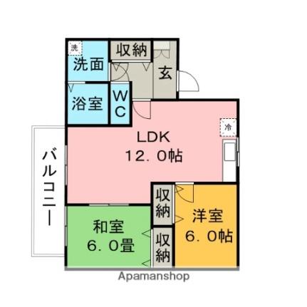 ネオポリス津福 208｜福岡県久留米市津福本町(賃貸アパート2LDK・2階・57.00㎡)の写真 その2