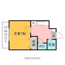 ピュア松本 307. ｜ 福岡県久留米市御井町（賃貸マンション1K・3階・20.52㎡） その2