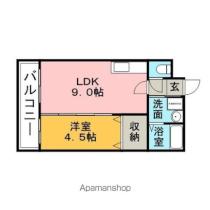 エストパレ 105 ｜ 福岡県久留米市東合川３丁目（賃貸マンション1LDK・1階・34.02㎡） その2