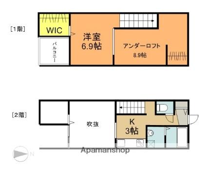 福岡県うきは市吉井町生葉（賃貸アパート1R・1階・29.07㎡） その2