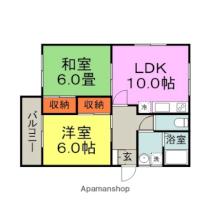 福岡県朝倉市牛鶴（賃貸アパート2LDK・2階・52.17㎡） その2