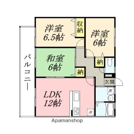 福岡県朝倉市牛木(賃貸アパート3LDK・2階・66.24㎡)の写真 その2