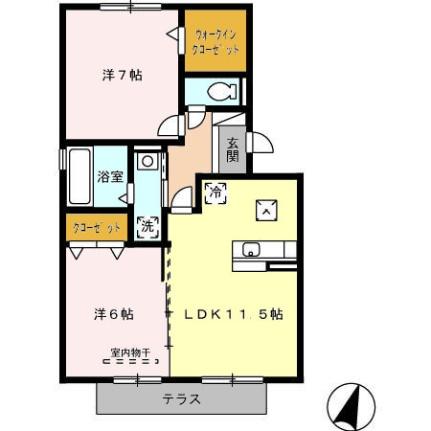 グラン・ドミール古賀　Ｂ棟 ｜佐賀県鳥栖市古賀町(賃貸アパート2LDK・1階・58.37㎡)の写真 その2