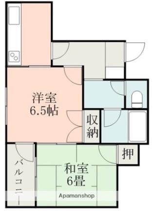 ユキヤビル． ｜熊本県熊本市中央区大江１丁目(賃貸マンション2K・5階・38.69㎡)の写真 その2