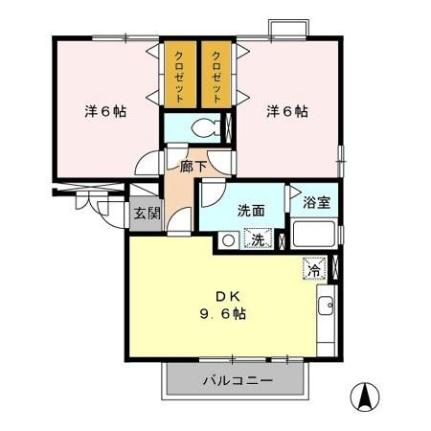 ドミール平成II　Ａ棟 302｜熊本県熊本市南区平成１丁目(賃貸アパート2DK・3階・50.42㎡)の写真 その2