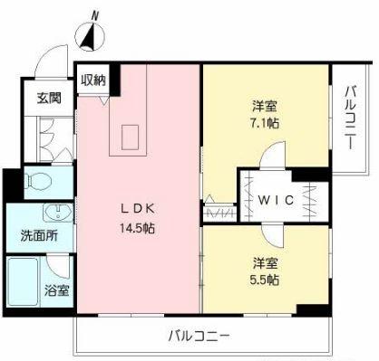 熊本県熊本市中央区萩原町(賃貸マンション2LDK・1階・61.55㎡)の写真 その2