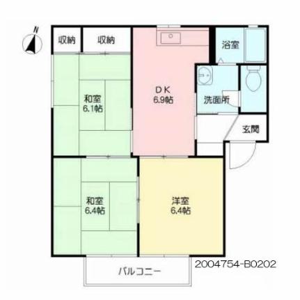 熊本県熊本市東区広木町(賃貸アパート2DK・2階・54.81㎡)の写真 その2