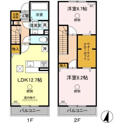 熊本県熊本市東区健軍４丁目(賃貸テラスハウス2LDK・1階・72.29㎡)の写真 その2