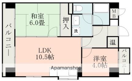 コアマンション慶徳 ｜熊本県熊本市中央区上鍛冶屋町(賃貸マンション2LDK・8階・48.50㎡)の写真 その2