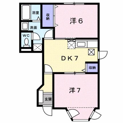 ノーブルＫI 102｜熊本県熊本市西区上代３丁目(賃貸アパート2DK・1階・46.06㎡)の写真 その2