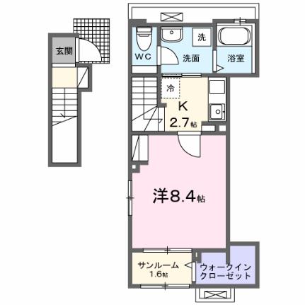 フォルセティ 202｜熊本県熊本市南区野口４丁目(賃貸アパート1K・2階・42.27㎡)の写真 その2