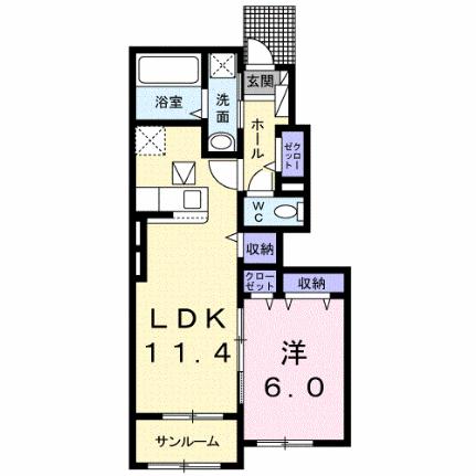 グローリー竹崎　III 102｜熊本県宇城市松橋町竹崎(賃貸アパート1LDK・1階・47.66㎡)の写真 その2