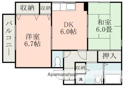 セジュール島崎 ｜熊本県熊本市東区若葉５丁目(賃貸アパート2DK・1階・47.09㎡)の写真 その2