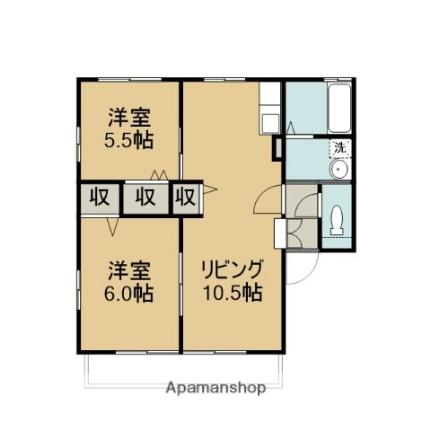 グランパティオII 202｜熊本県玉名市築地(賃貸アパート2LDK・2階・49.85㎡)の写真 その2