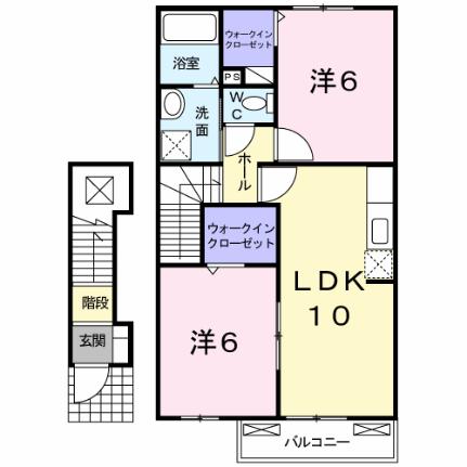 サンガーデンＤ 202｜熊本県玉名市築地(賃貸アパート2LDK・2階・54.85㎡)の写真 その2